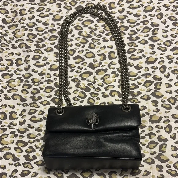 Kurt Geiger Black Leather Bag with Chain Strap and Dust Bag - Picture 3 of 10